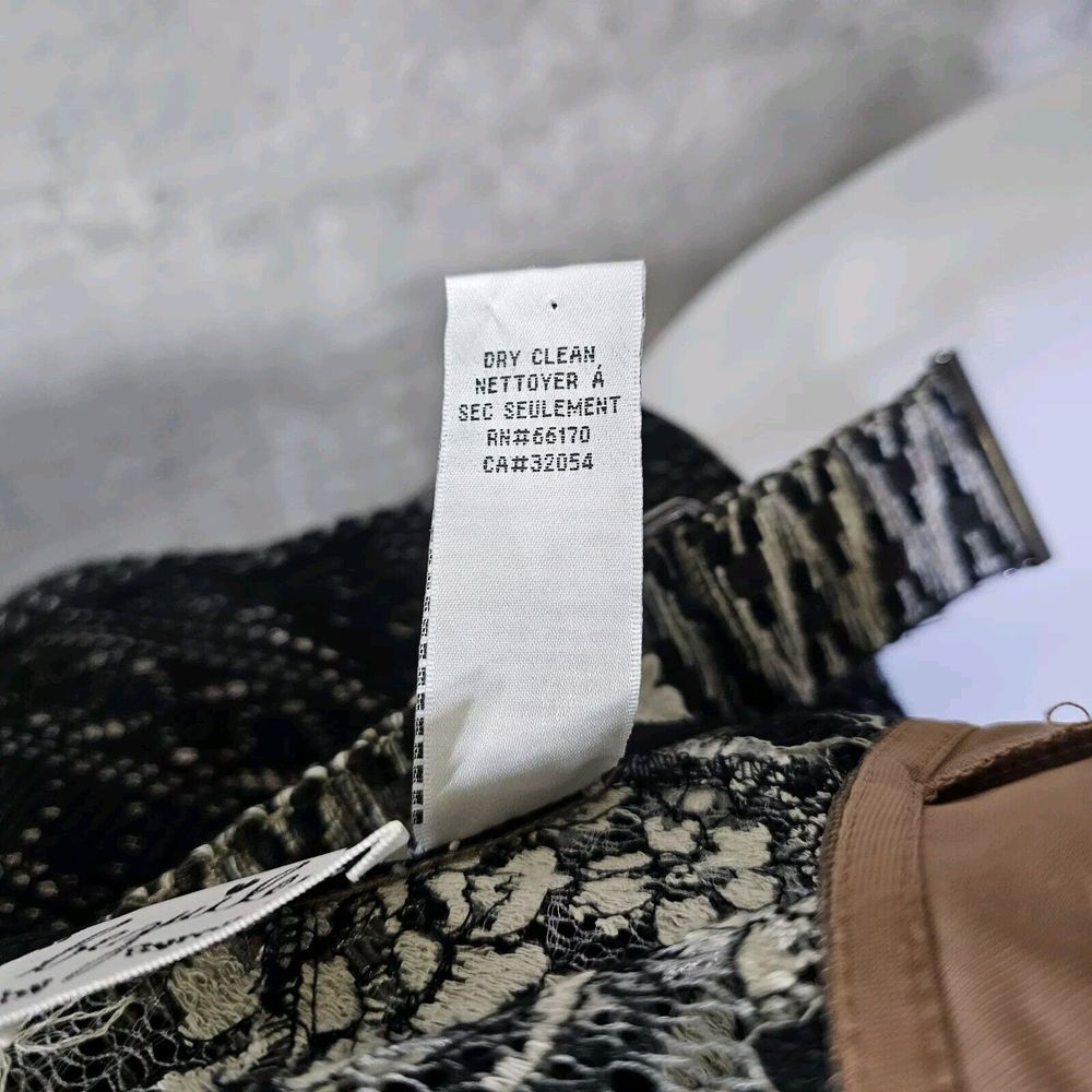 Beguile by Byron Lars 4‎ Melange Cream Black Lace Dress Cocktail Elegant Chic - Picture 10 of 10